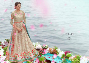 Indo Western Latest Multicoloured Cotton Satin Malmal Anarkali Gown - Fashion Nation