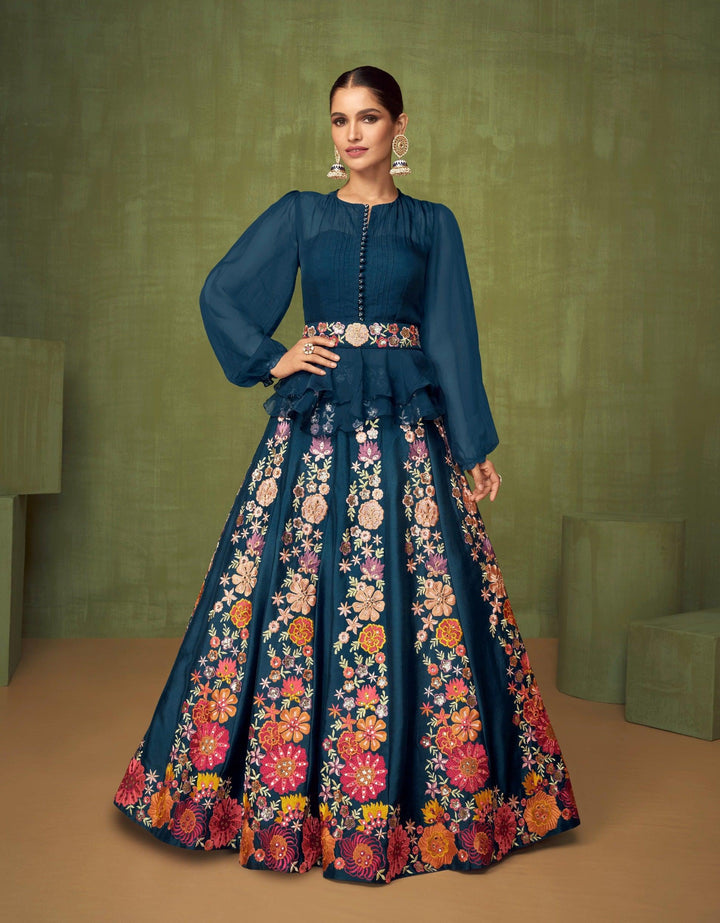 Reception Party Wear Indo Western Gown - Fashion Nation