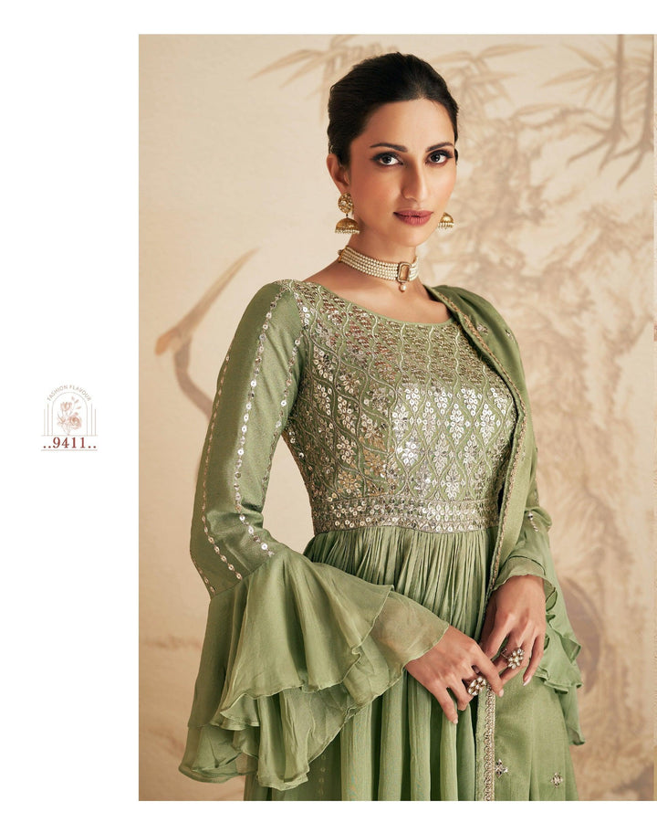 Mehendi Function Wear Palazzo Suit - Fashion Nation